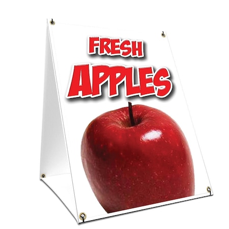 Signmission Fresh Apples, 36 Inch x 24 Inch A-frame Yard Sign, Plastic Sign SBC-2436-Fresh Apples