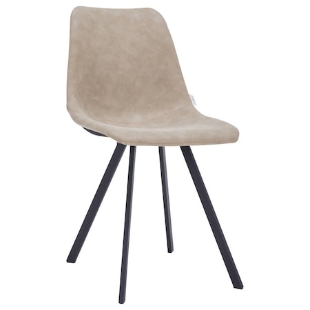 Leisuremod Markley Modern Leather Dining Chair With Metal Legs in Taupe MC18TP