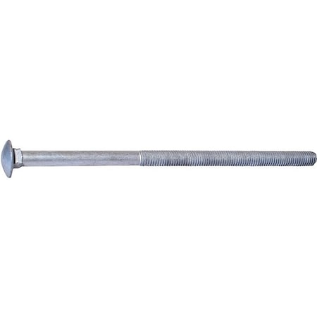 Midwest Fastener 0 Carriage Bolt, 1213 in Thread, NC Thread, 10 in OAL, 2 Grade 5532