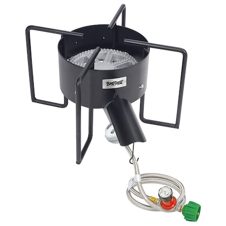 Barbour International Bayou Classic Bayou Cooker With Hose Guard, 1-Burner, Lpg, 210,000 Btu, Manual Ignition, Steel KAB6