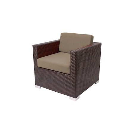 Bfm Seating Aruba Wicker Arm Chair with Sunbrella Cushions PH5102JV-14090