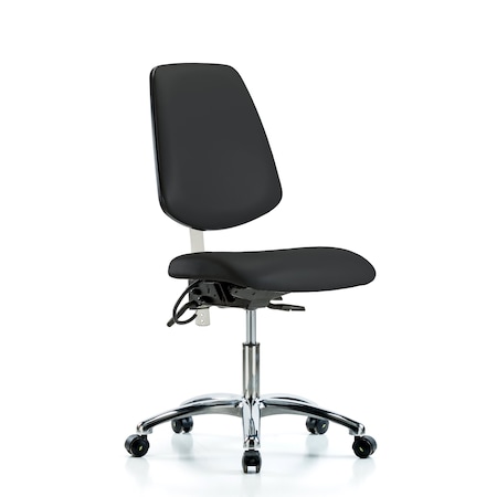 Blue Ridge Ergonomics Vin Desk Chair, Med, Bk, Blk, CL100/ESD, No Arms, 18" to 23" Height, Black BR-NECR-VDHCH-MB-CR-T1-A0-EC-ESDBLK