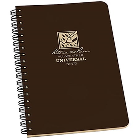 Rite In The Rain 4.625 x 7 in. Spiral Notebook Brown 359990