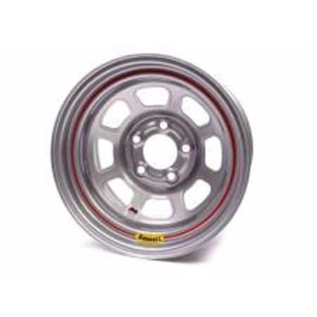 Overtime 58D54IS 4 in. Back Spacing IMCA D-Hole Wheel - Silver OV1394829