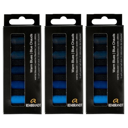 Rembrandt Soft Pastels Micro Sets, Warm Blues Per Set, 5 Half Sticks, 3 Sets, 3PK 31820524