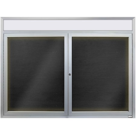Aarco Illuminated Enclosed Letter Board Directory w/ Clear Satin Anodized Al Frame and Header, 36''Hx60''W ADC3660HI