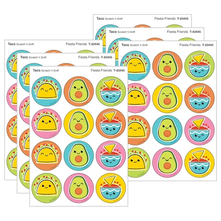 Trend Fiesta Friends, Taco scent Scratch 'n Sniff Stinky Stickers, 48-Piece Set, 6PK T83445