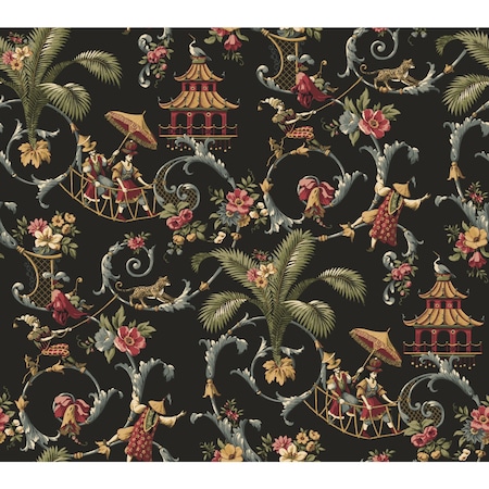 York Wallcoverings Mandarin Rose Red Wallpaper WA7769