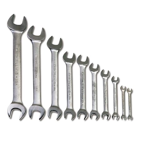 Williams Williams Wrench Set, Double, Open End, 10 pcs, Metric JHWMWS-31