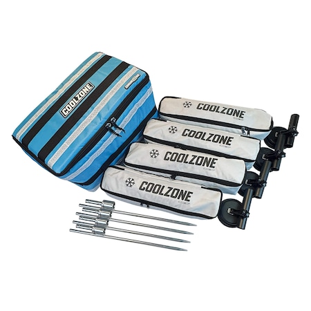 Factory 2 U Products Coolzone Flag Kit, Blue, 4 Flag Banners, Identifies Heat Relief Areas, 4 Suction Bases, 4 Ground 803828