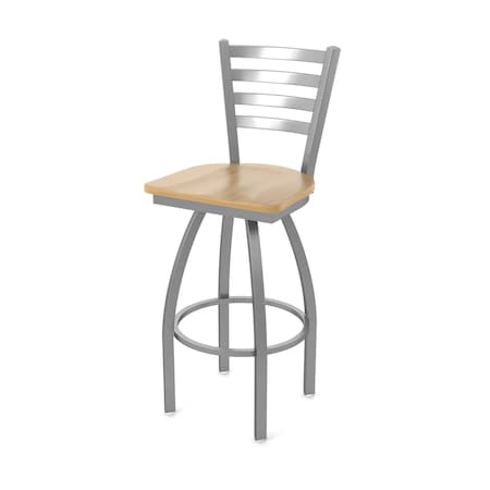 Holland Bar Stool Co 410 Jackie Stainless Steel 36in Swivel Bar Stool with Natural Maple Seat 41036SSNatMpl