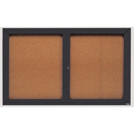Aarco Illuminated Enclosed Bulletin Board w/ Bronze Anodized Al Frame, 36''Hx60''W DCC3660RIBA