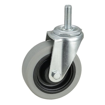Zoro Select Swivel Stem Caster, TPR, 4 in., 300 lb. 32J828