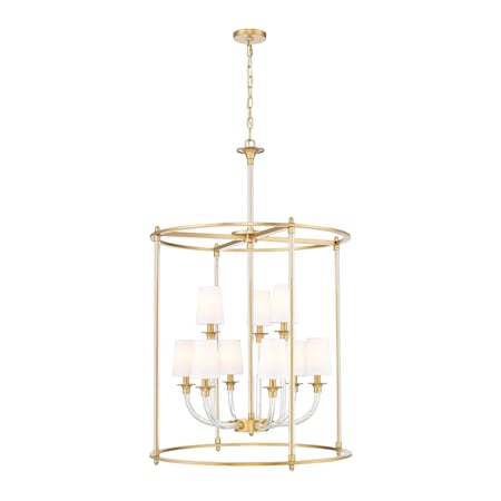 Z-Lite Katerina 9 Light Chandelier, Rubbed Brass, 28 In W x 46 In H 1950-9C-RB