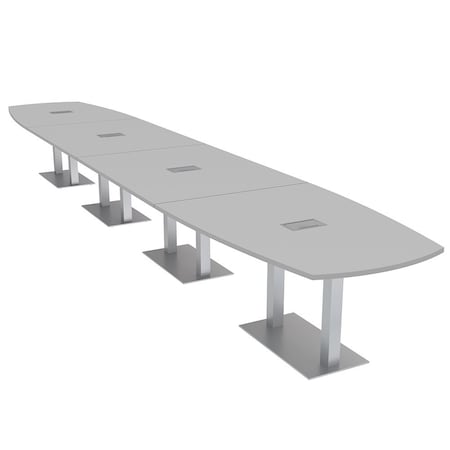 Skutchi Designs Arc Rectangle Meeting Room Table, 45 in W, 240 in L, Grey HAR-AREC-48X240-DOU-U779-ESIL