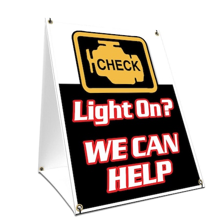 Signmission Check Engine Light, 24 Inch x 18 Inch A-frame Yard Sign, Plastic Sign SBC-1824-Check Engine Light
