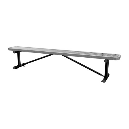 Leisure Craft Bench w/o Back, Surfce Mount, 8ft., Granite B8XPSM-GRANITE