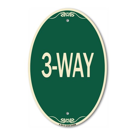 Signmission 3-Way, 12 Inch X 18 Inch Architectural Oval, Heavy Gauge Aluminum A-OV-G-1218-24408