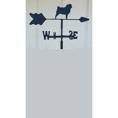 The Lazy Scroll Pug Garden Mount Weathervane pugin