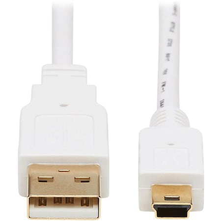 Eaton EATON USB 2.0 A To USB Mini-b Antibacterial Cable M/m, White, 3 Ft. 0.91 M U030AB-003-WH