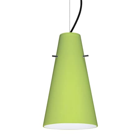 Besa Lighting Besa Cierro Cable Pendant, Chartreuse, Black Finish, 1x 9W LED 1KX-412435-LED-BK