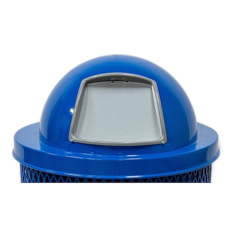 Mytcoat Dome Lid for 32 Gallon Trash Receptacle, Steel, Light Blue, Textured Coating 804400