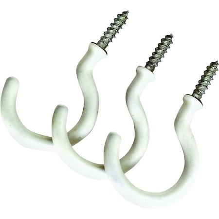 Landscapers Select Storage Hook, 1-27/64 L, 2-3/4 in H, Steel, White, Wall Mount Mounting GB0263L