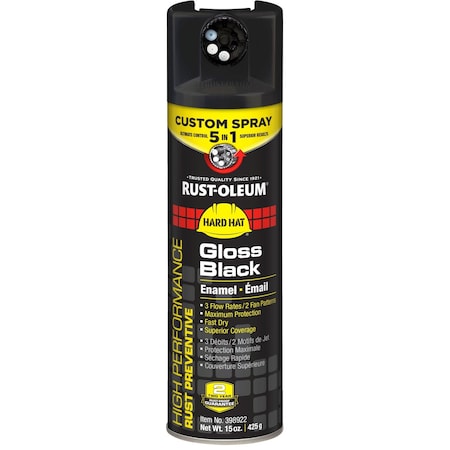 Rust-Oleum Spray Paint, Exterior, 15 oz, Black 398922
