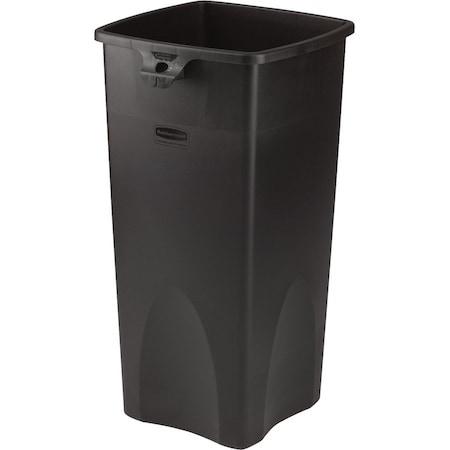 Rubbermaid Commercial Untouchable(R) 23 gal Square Heavy Duty Plastic Can, Black, None, Plastic, 15 1/2 in FG356988BLA
