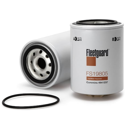Fleetguard Fuel Filter, 5.1875 in, Spin-On FS19805