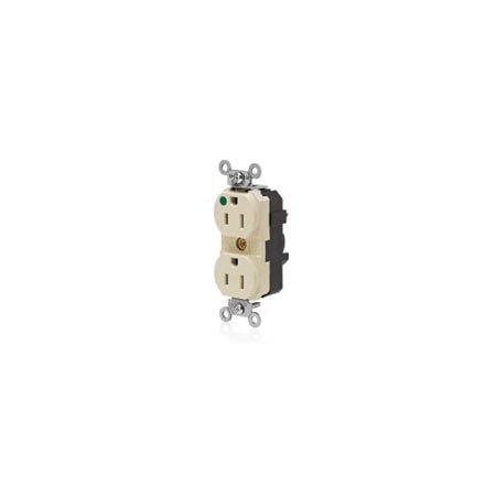 Leviton Lev-Lok Hospital Grade Tamper-Resistant Duplex Receptacle, 15 Amp, 125 Volt MT820-ILI