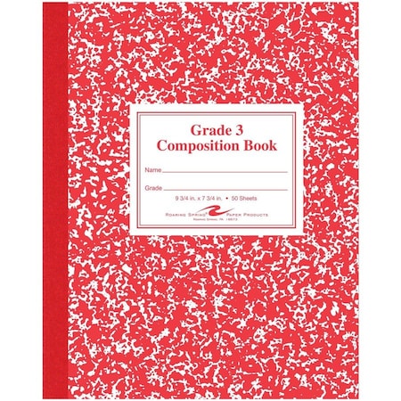 Roaring Spring Grade School Ruled Marble Flexible Cover Composition Book, Red ROA77922