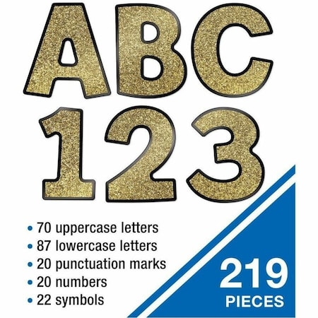 Carson Dellosa Sparkle + Shine Gold Glitter Combo Pack EZ Letters, 4in, PK438 130083
