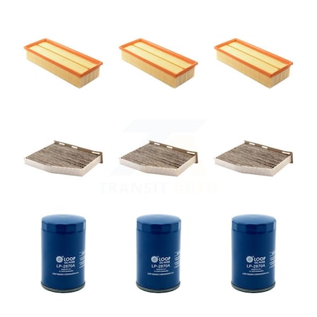 Pur 3x Air + 3x Cabin + 3x Engine Oil Filter 9 Total Kit For Volkswagen