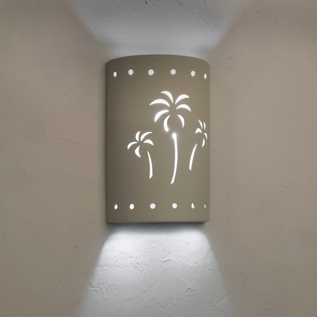 Luxury Lighting Mirage Flats 15 in Tall Ceramic Outdoor Wall Light, Cottonwood Paint Finish, 2PK (2) 103-22B-CW-ud-7-17
