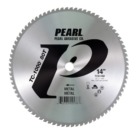 Pearl TC-1000 Mild Steel Carbide Tipped Blade 14 in. 80T, 1 in. Arbor TC014M