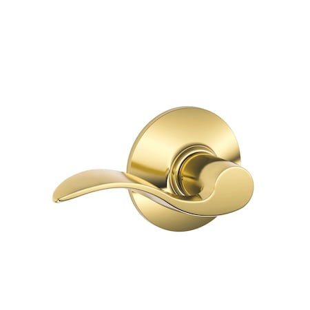 Schlage Accent Bright Brass Passage Lever Right or Left Handed F10ACC605