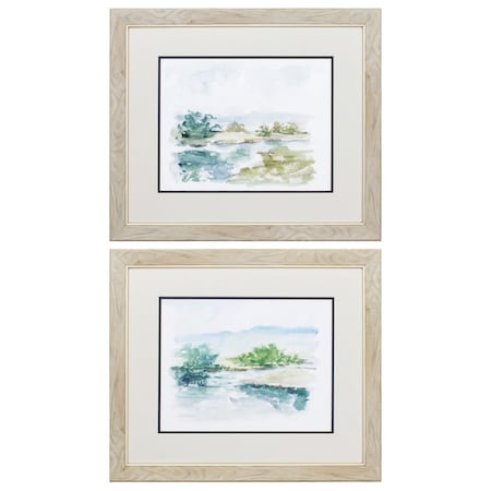 Homeroots 22" X 19" White Frame Spring Watercolor, Set Of 2, 2PK 365361