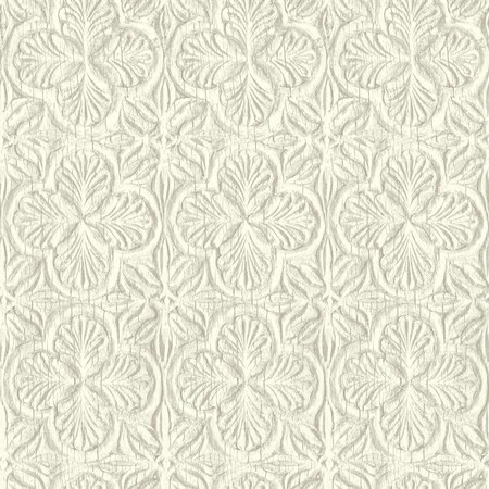 Chesapeake Karachi White Wooden Damask Wallpaper 3125-72334