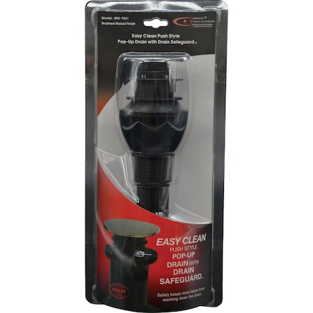 Cmi Compass Manufacturing 1-1/4'' Brushed Nickel Easy Clean Drain Safeguard Push Style Pop-Up Drain 892-7531