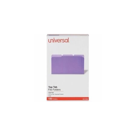 Universal Top Tab File Folder 9-5/8" x 14-3/4", Violet, 100PK UNV10525