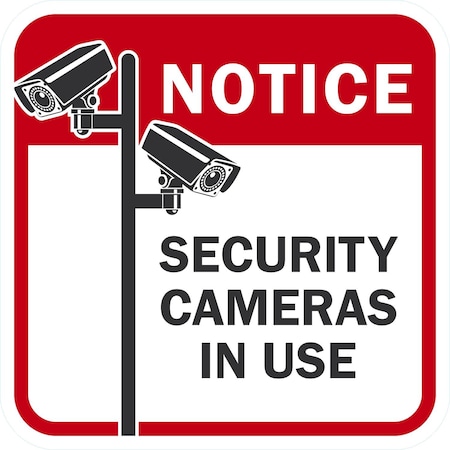 Lyle Notice Security Cameras In Use, 12x12, Diamond Grade, White G-2216-DG_12x12