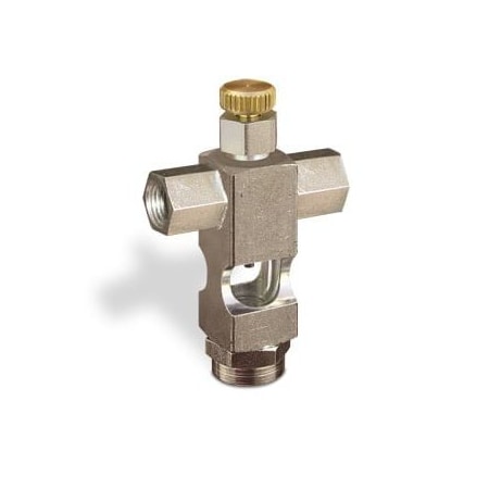 Oil-Rite Cross Sight Feed Valve w/1/8in. Inlet, Solid Gasket - Hndwhl, 1/8in. Female NPT, 1/8in. Female NPT B1628-211B2HW