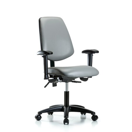 Blue Ridge Ergonomics Vinyl Chair, Vinyl, Adjustable Arms BR-VDHCH-MB-RG-T0-A1-RC-8840
