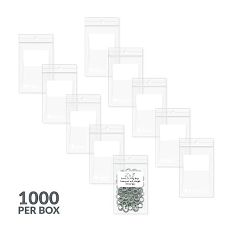 C-Line Products Reclosable Write-On Bags, 2" x 3", 1000 PK 47223