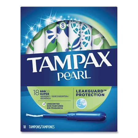 Tampax Pearl Tampons, Super Absorbency, 18PK 37908
