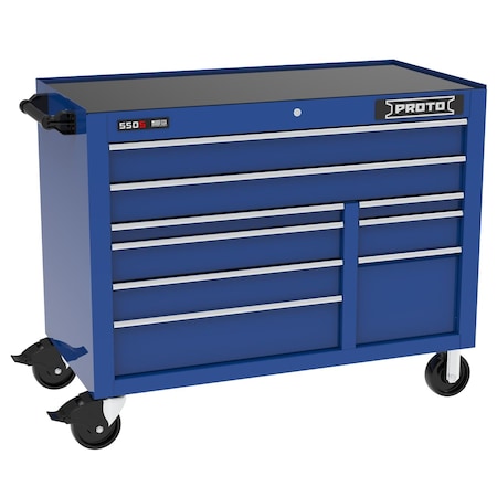 Proto 550 Series Tool Cabinet, 9 Drawer, Blue, 50 in W x 25-1/4 in D x 41 in H J555041B-9BL