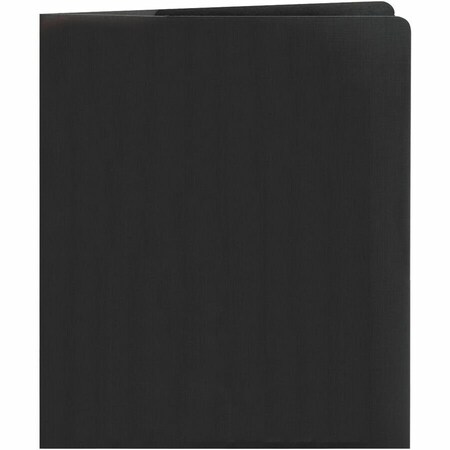 Smead Lockit Two-Pocket Folder, Leatherette Stock, 11 x 8-1/2, Black, 25/Box 87981