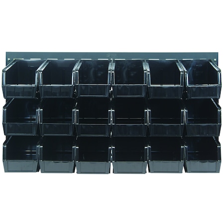 Quantum Storage Systems 36in LOUVERED PANEL UNIT W/18 BLACK BINS QLP-3619-230-18BK