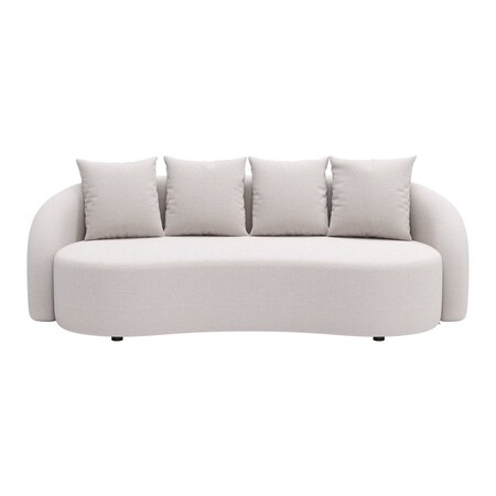 Homeroots 91" Beige Polypropylene Sofa 667655